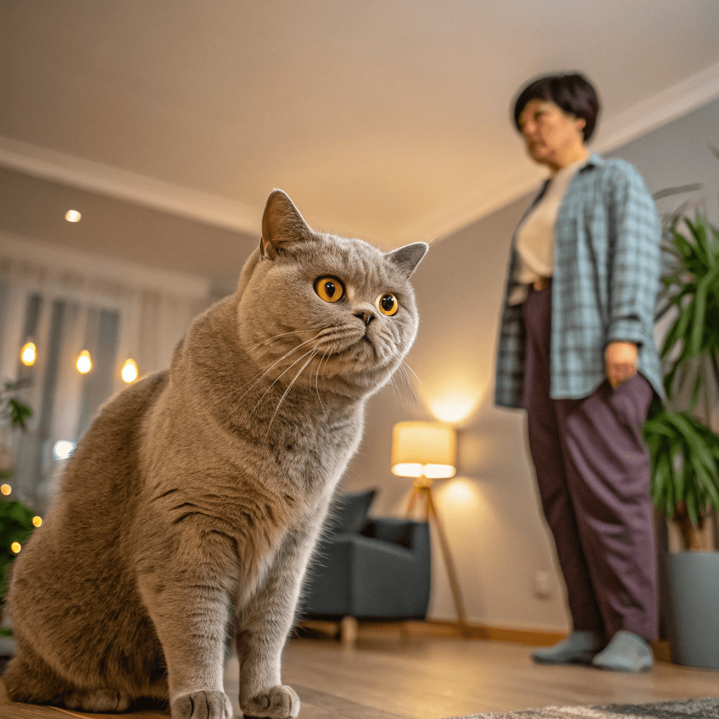 American Shorthair showing hairball symptoms.