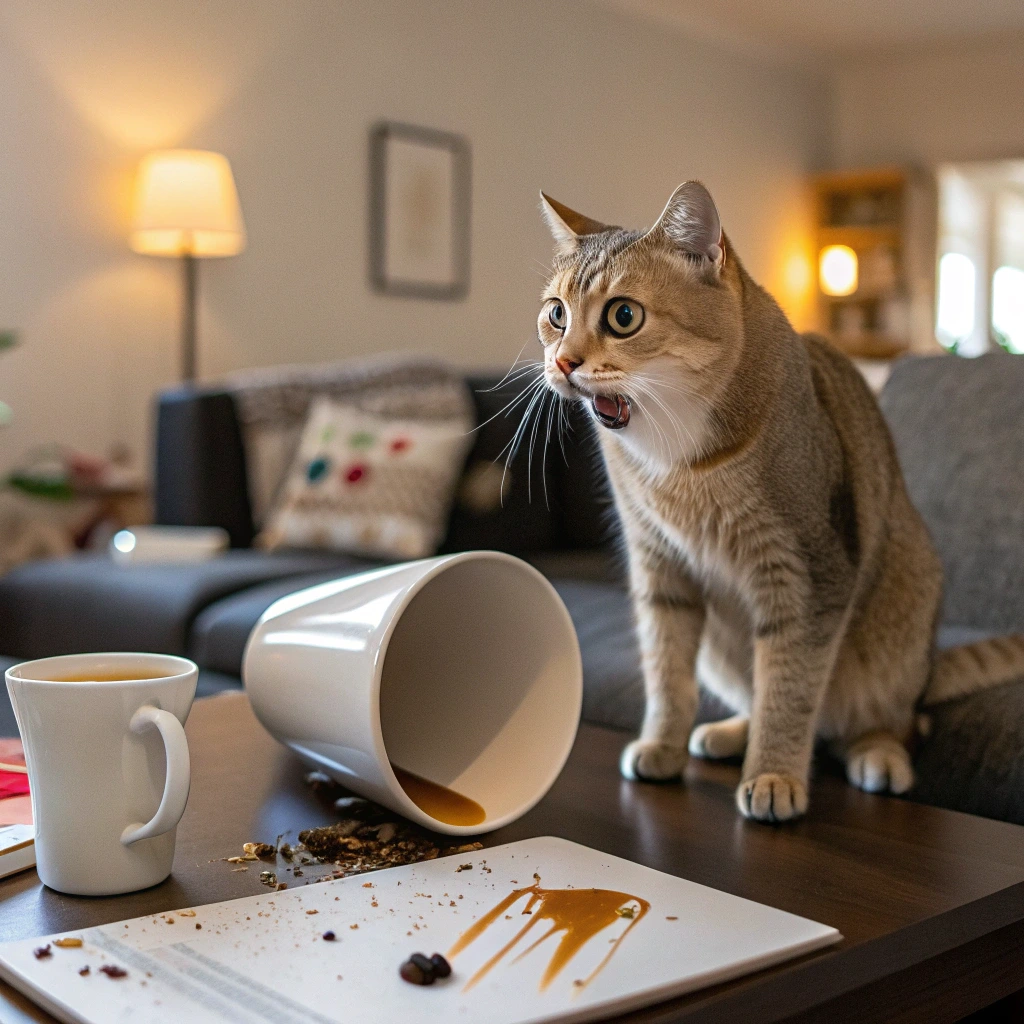 a cat with a shocked expression paws on cheeks s 1