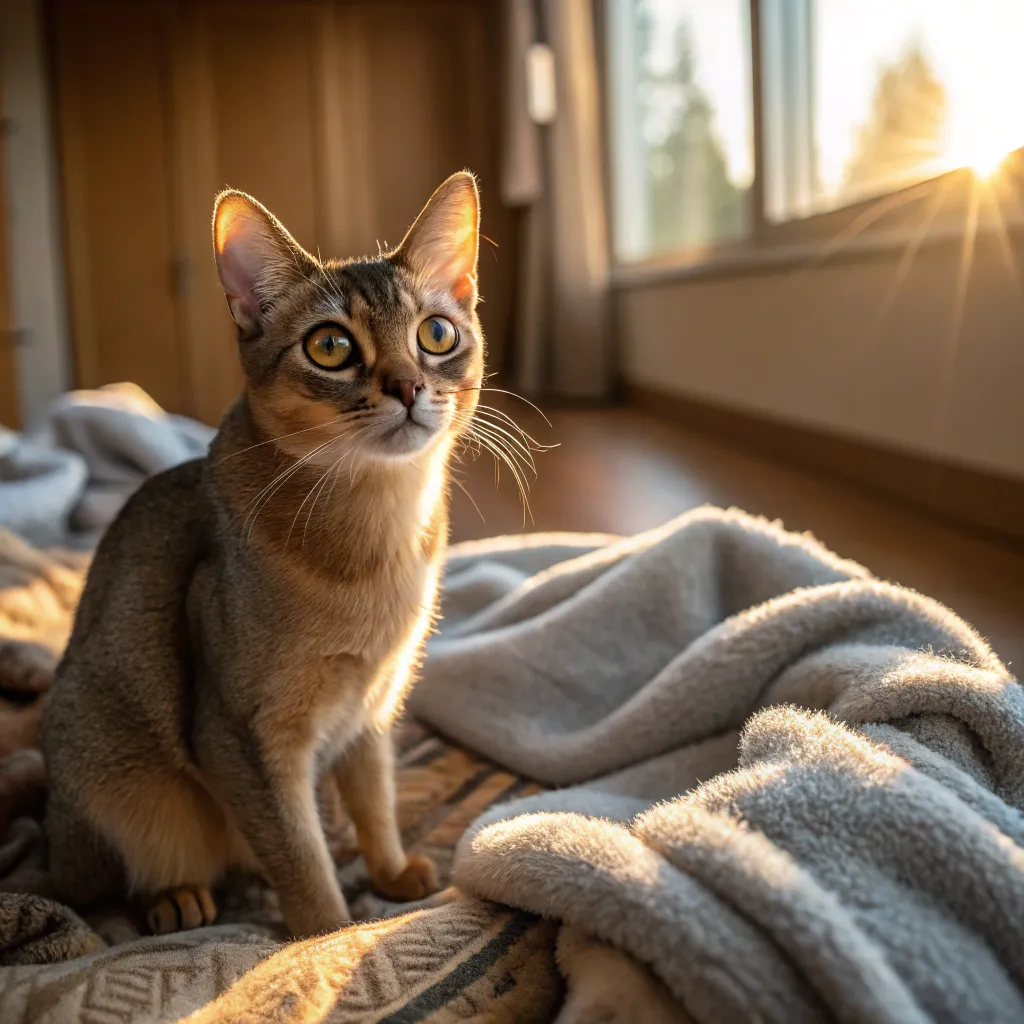 a close up of a cat with wide eyes looking at the