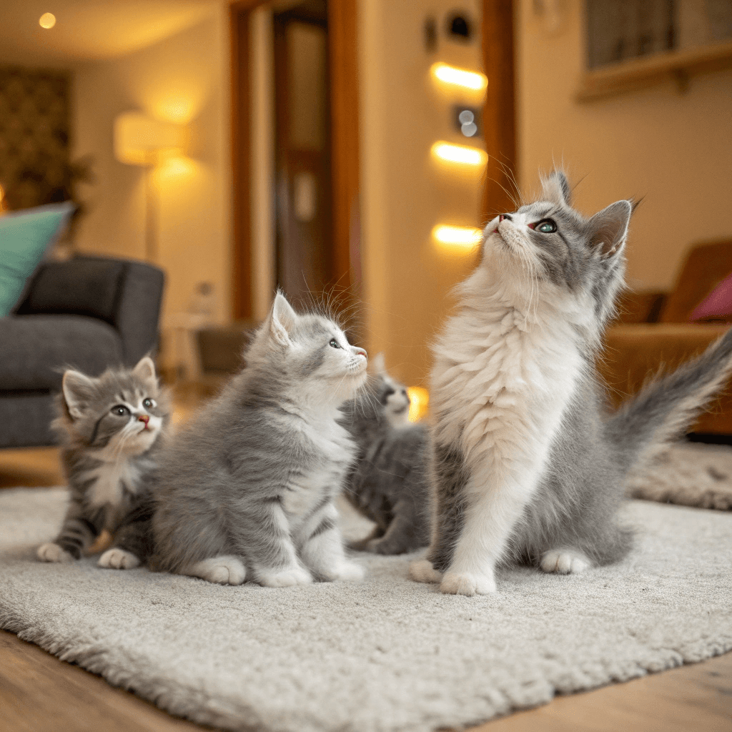 a family of manx kittens with varying tail lengths 1