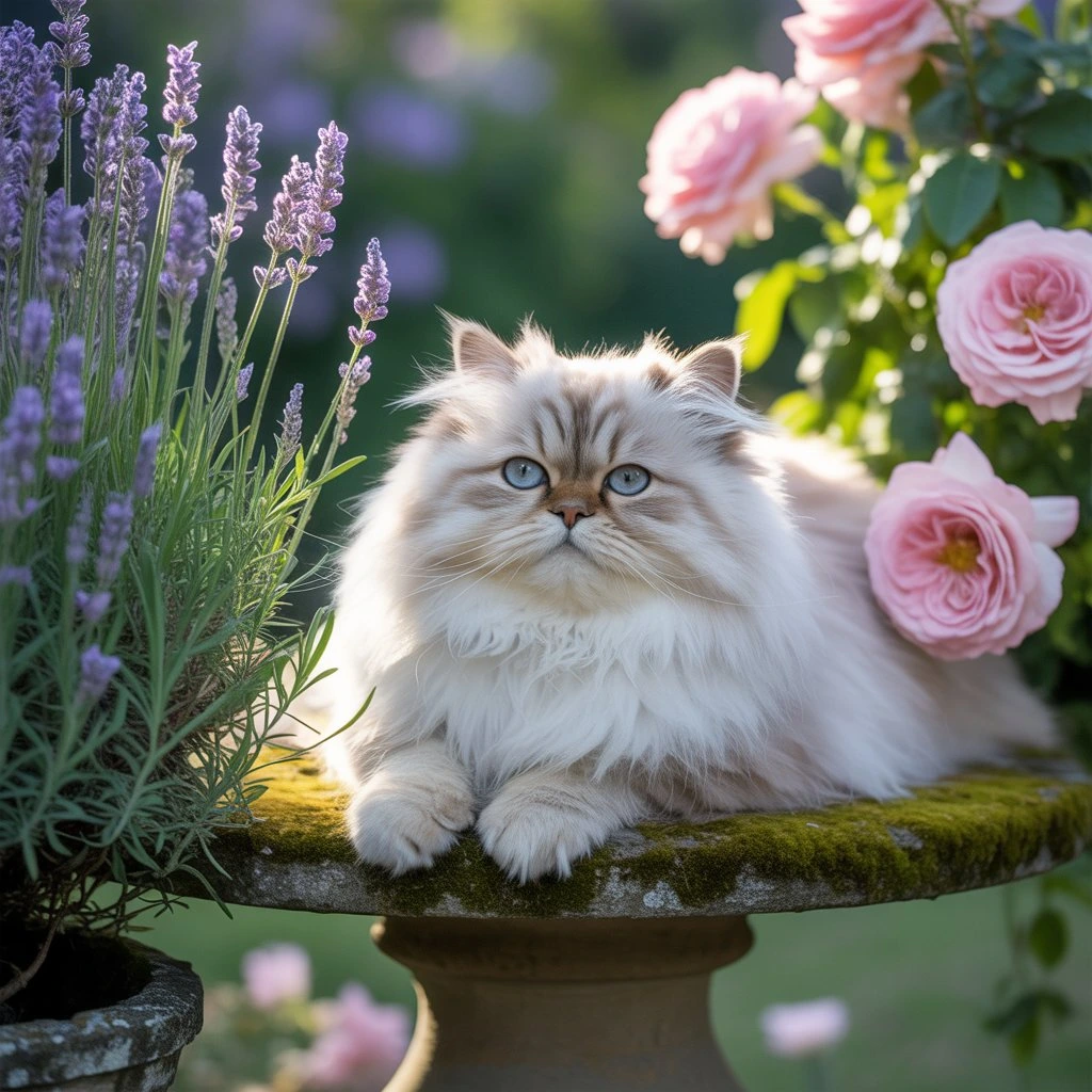 cat relaxing in a cozy home
