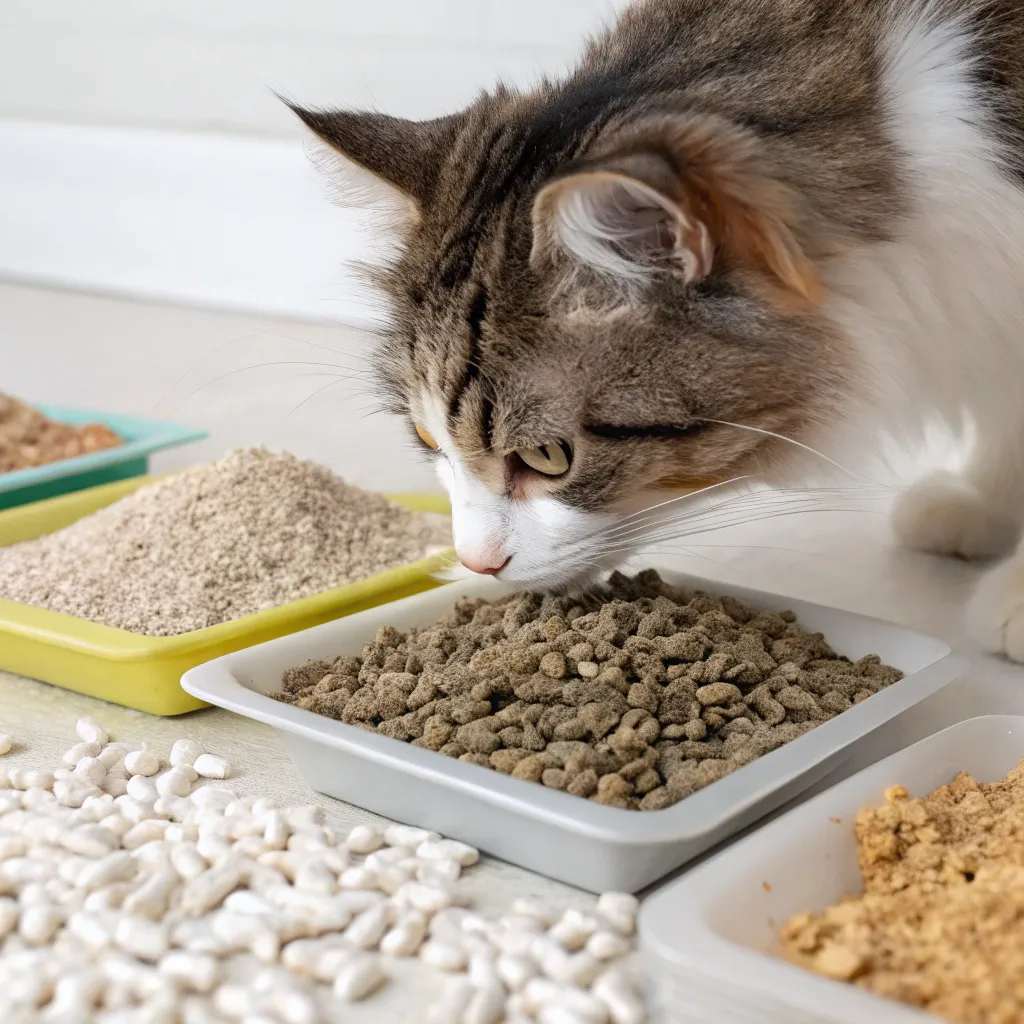 Different types of cat litter for Norwegian Forest Cats.
