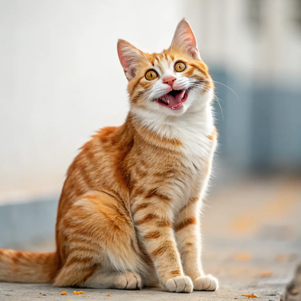 A healthy cat with a shiny coat sits in a clean, well-lit environment, illustrating the importance of protecting cats from worms.