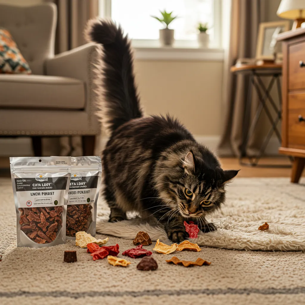 Ingredients for healthy treats for Norwegian Forest Cats, featuring fresh salmon and chicken for high-protein cat treats.