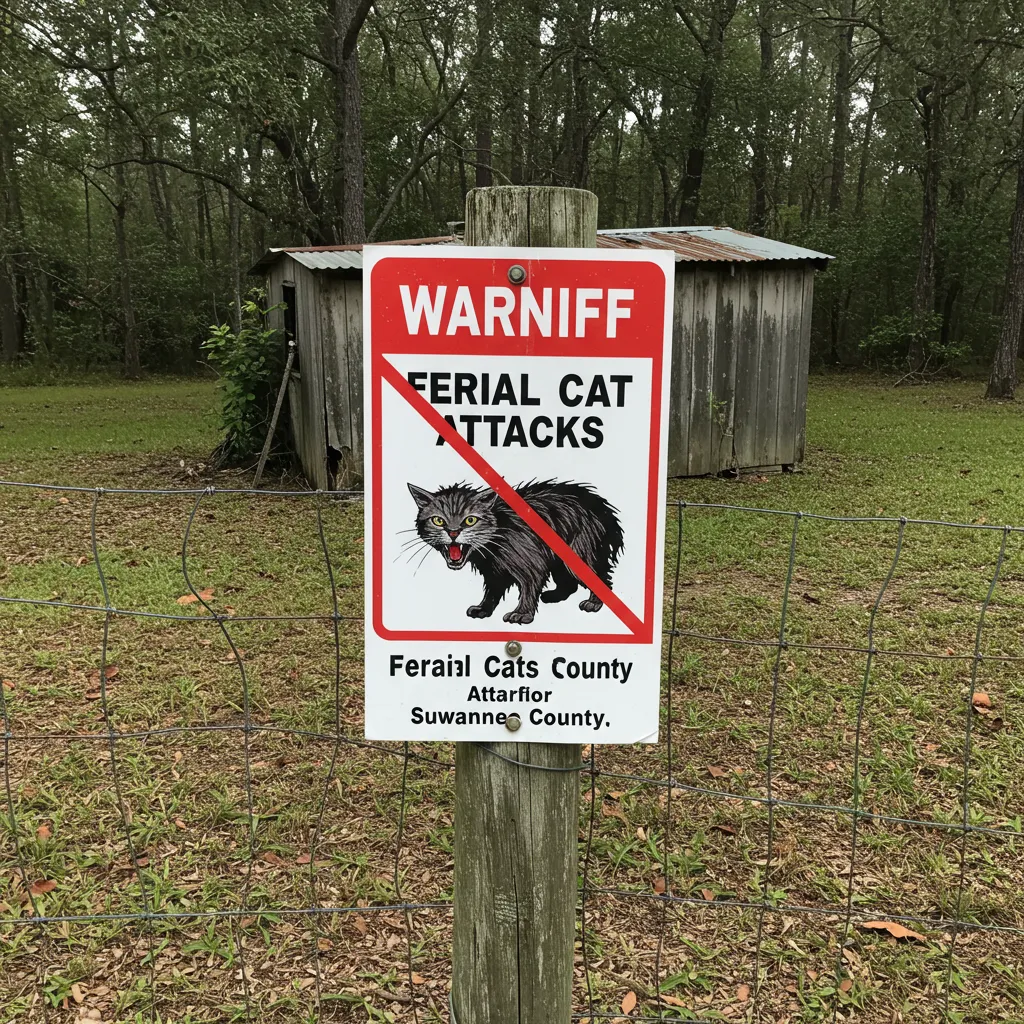 Aggressive feral cat in Florida, illustrating the Suwannee County attack threat