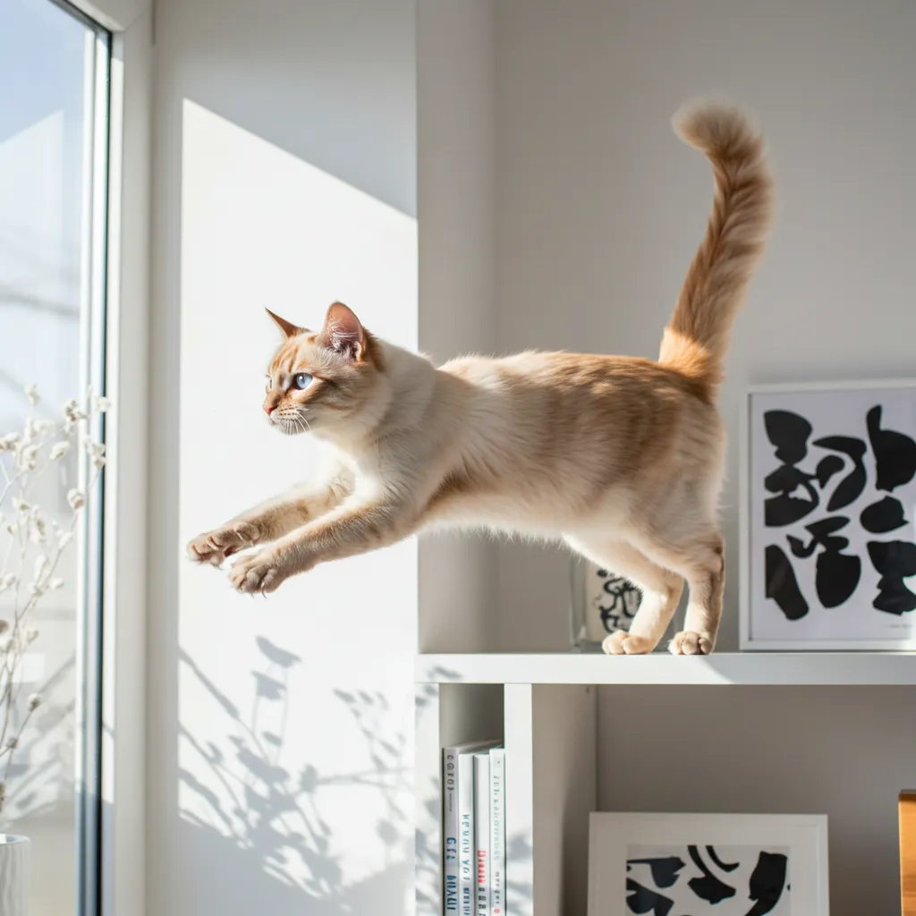  Javanese cat with red-point coat.