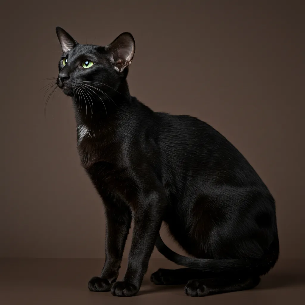 Oriental Shorthair with black coat.