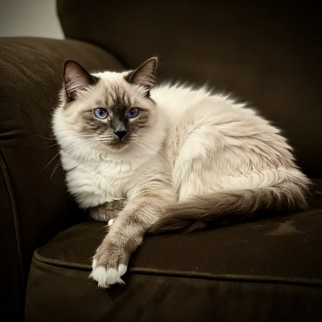Siamese-Ragdoll mix cat.