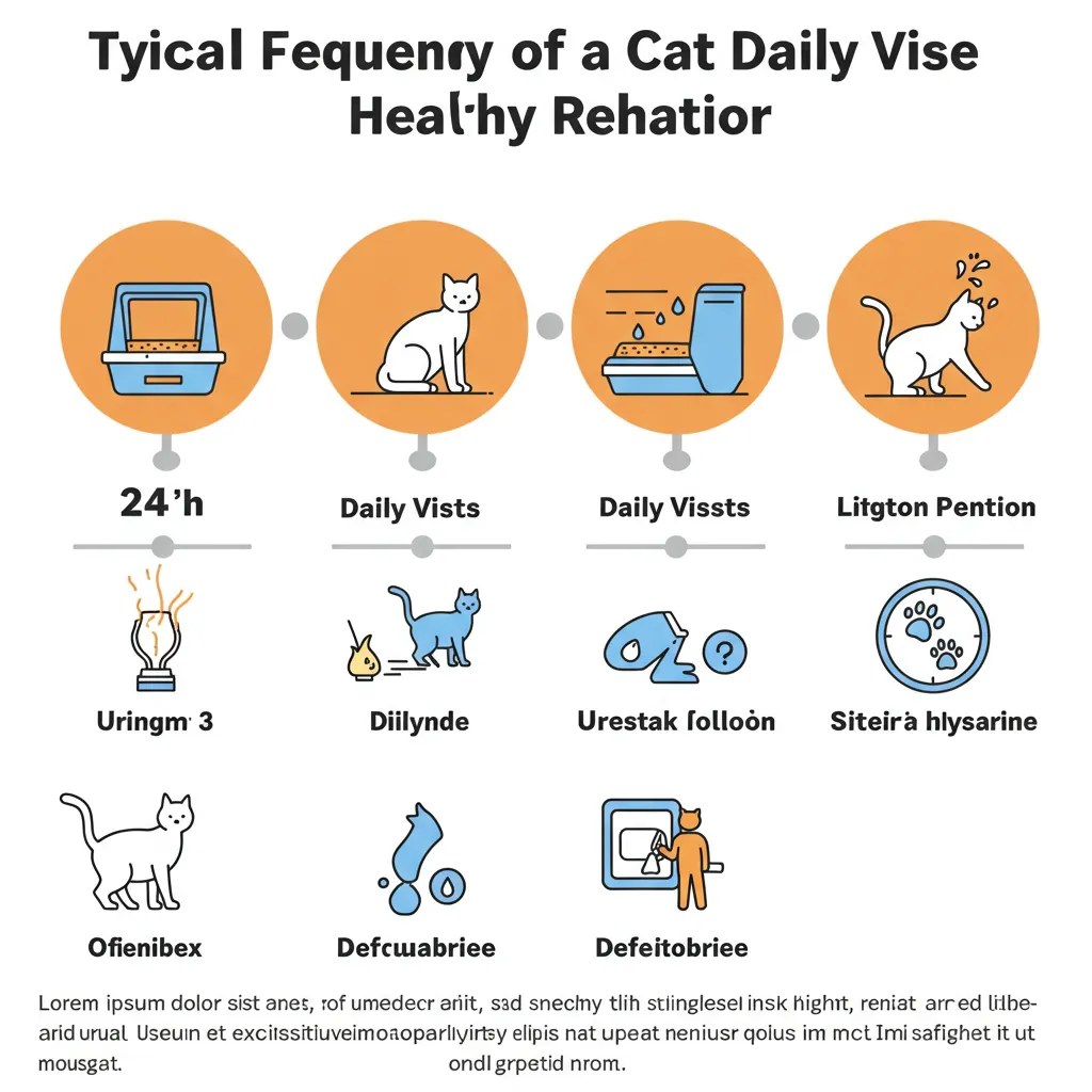Infographic showing normal cat litter box frequency."