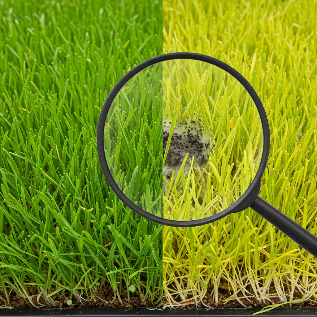 Comparison of yellowing and healthy cat grass, addressing common cat grass issues.