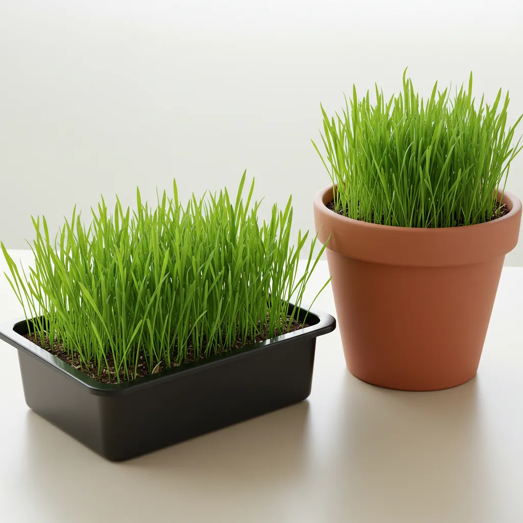  Hydroponic cat grass setup compared to soil-based, showcasing advanced cat grass care.