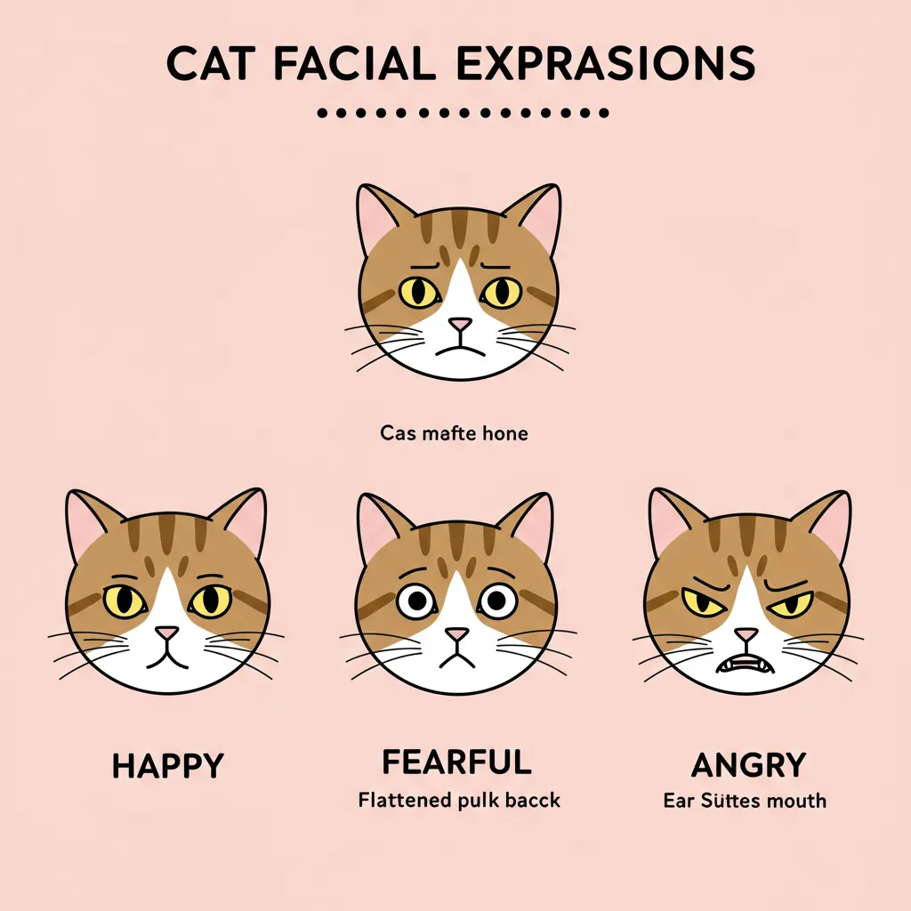  Infographic of cat facial expressions to decode emotions.