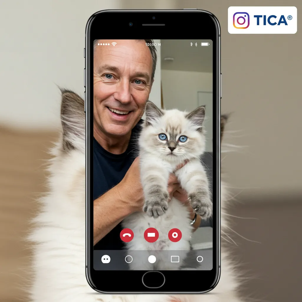 Cat is TICA Registered 9 Video call for TICA breeder verification, ensuring TICA registered cat authenticity via social media.