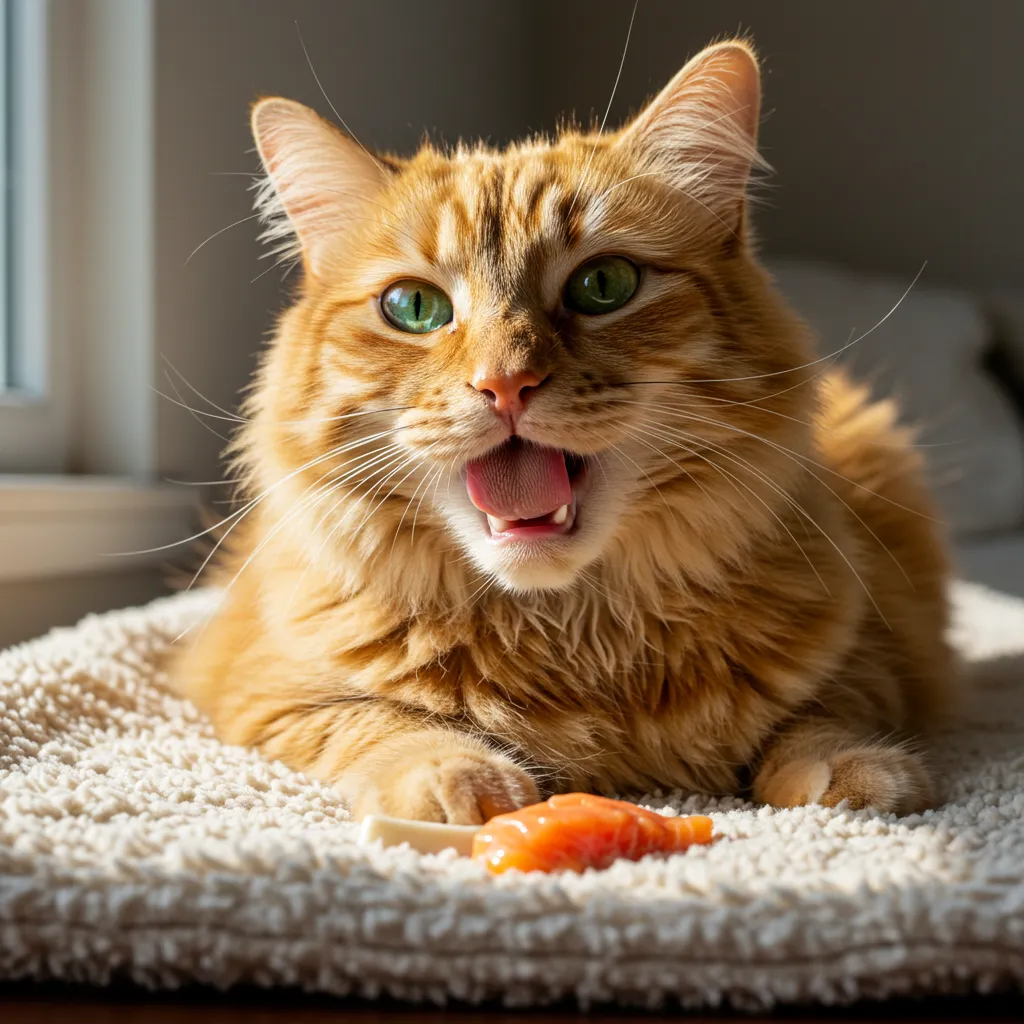 Cat enjoying soft food post-surgery, demonstrating successful cat oral surgery recovery.