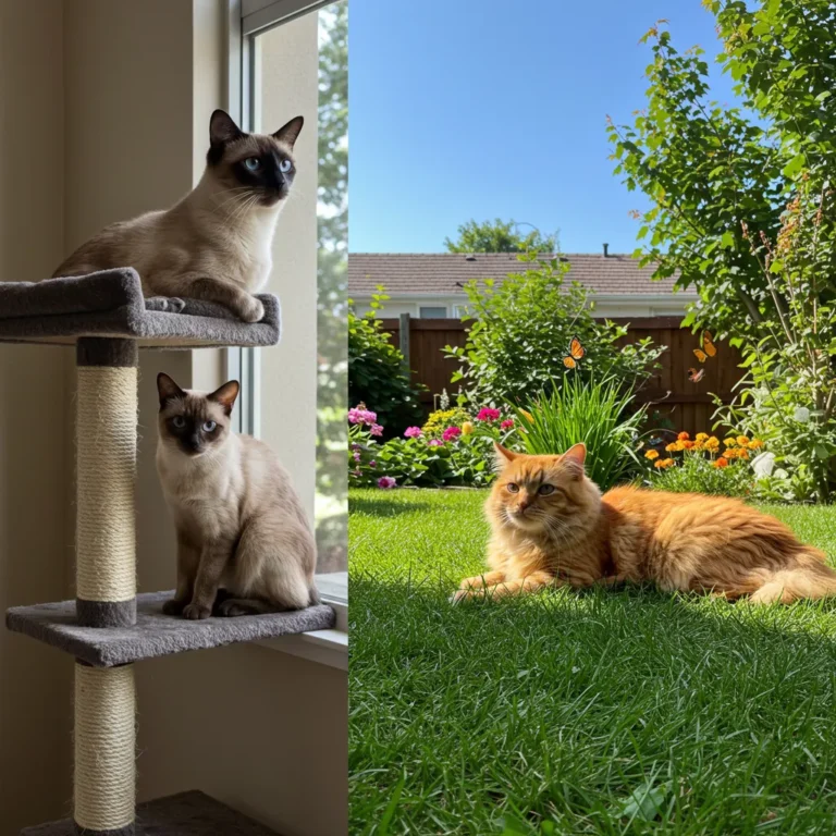 Indoor vs outdoor cat environments comparison.