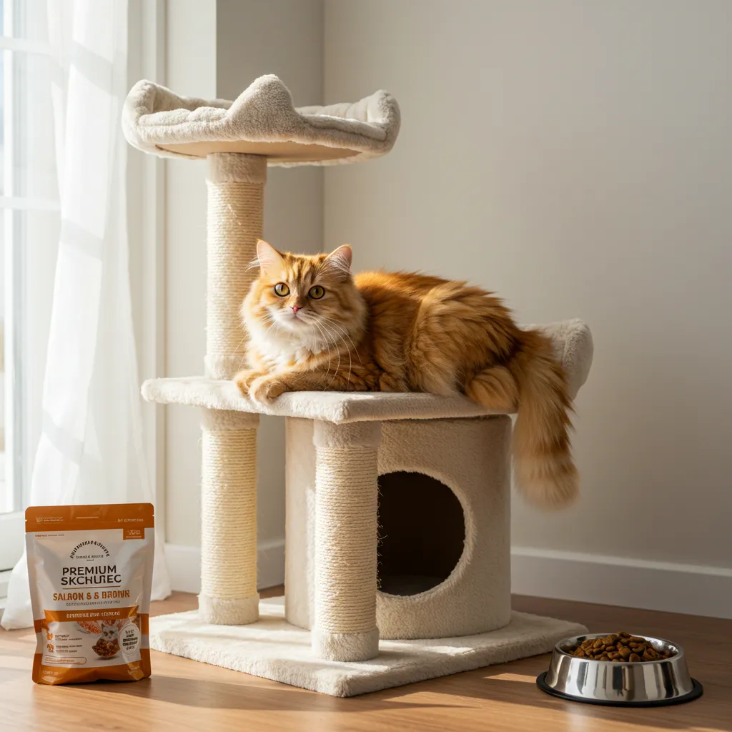 Happy cat in a clean, dust-free home, demonstrating cat sneezing prevention tips.
