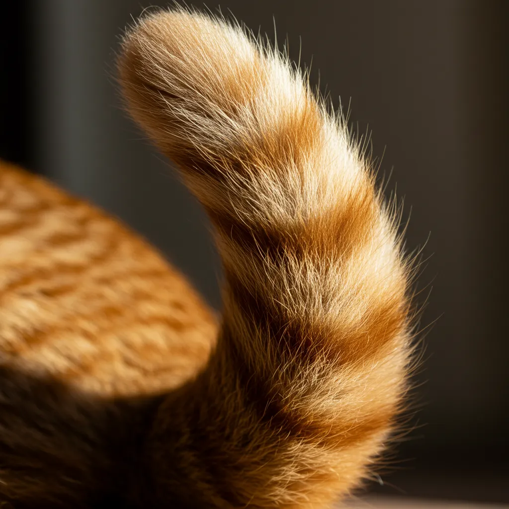 ealthy cat tail with lush fur, the target for hair loss recovery.