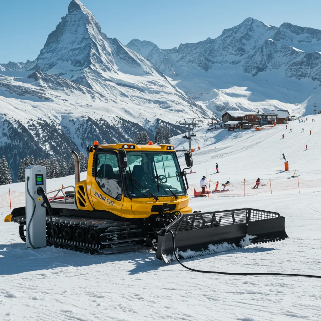 xelom SNOW CAT, a 2025 electric snow cat, charging eco-friendly power