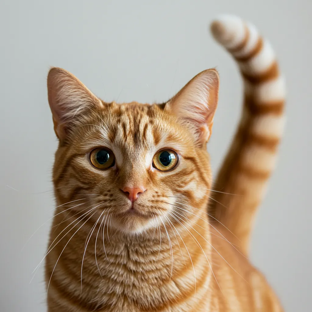 Cat with dilated pupils and swishing tail, showcasing cat body language signs of potential aggression.