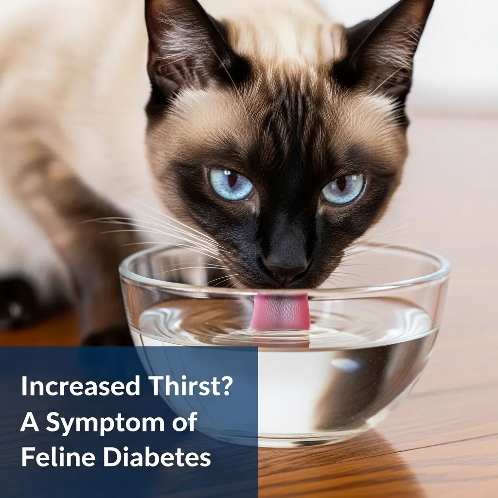 Does Your Cat Have Diabetes 4 Siamese cat drinking water, highlighting increased thirst as a cat diabetes symptom.