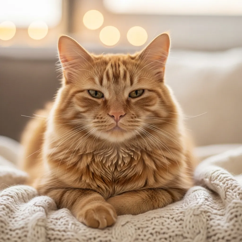 Cat slow-blinking, showing trust and comfort during petting.