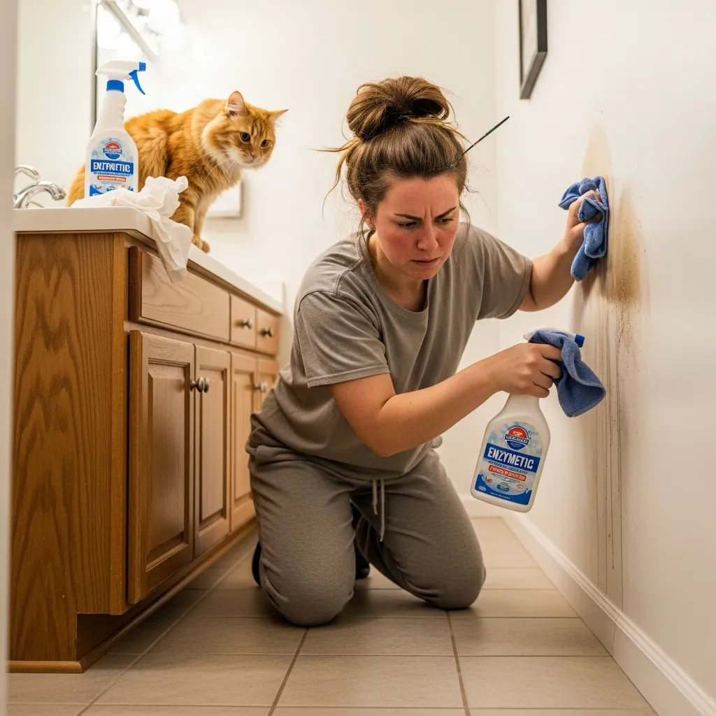  Owner dealing with damage from unneutered cat’s spraying.