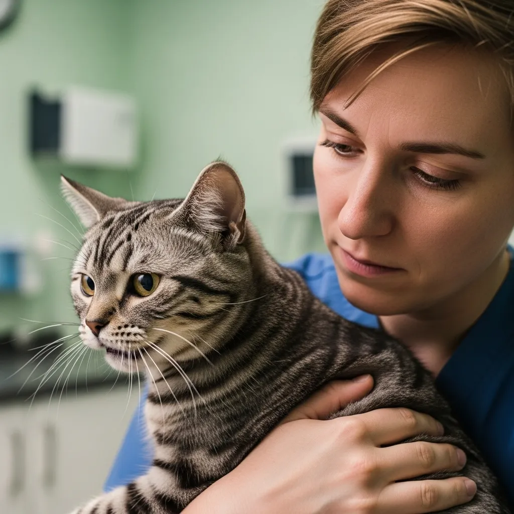 Cat Breathing Fast 1 "Cat breathing fast: American Shorthair showing rapid breathing signs"