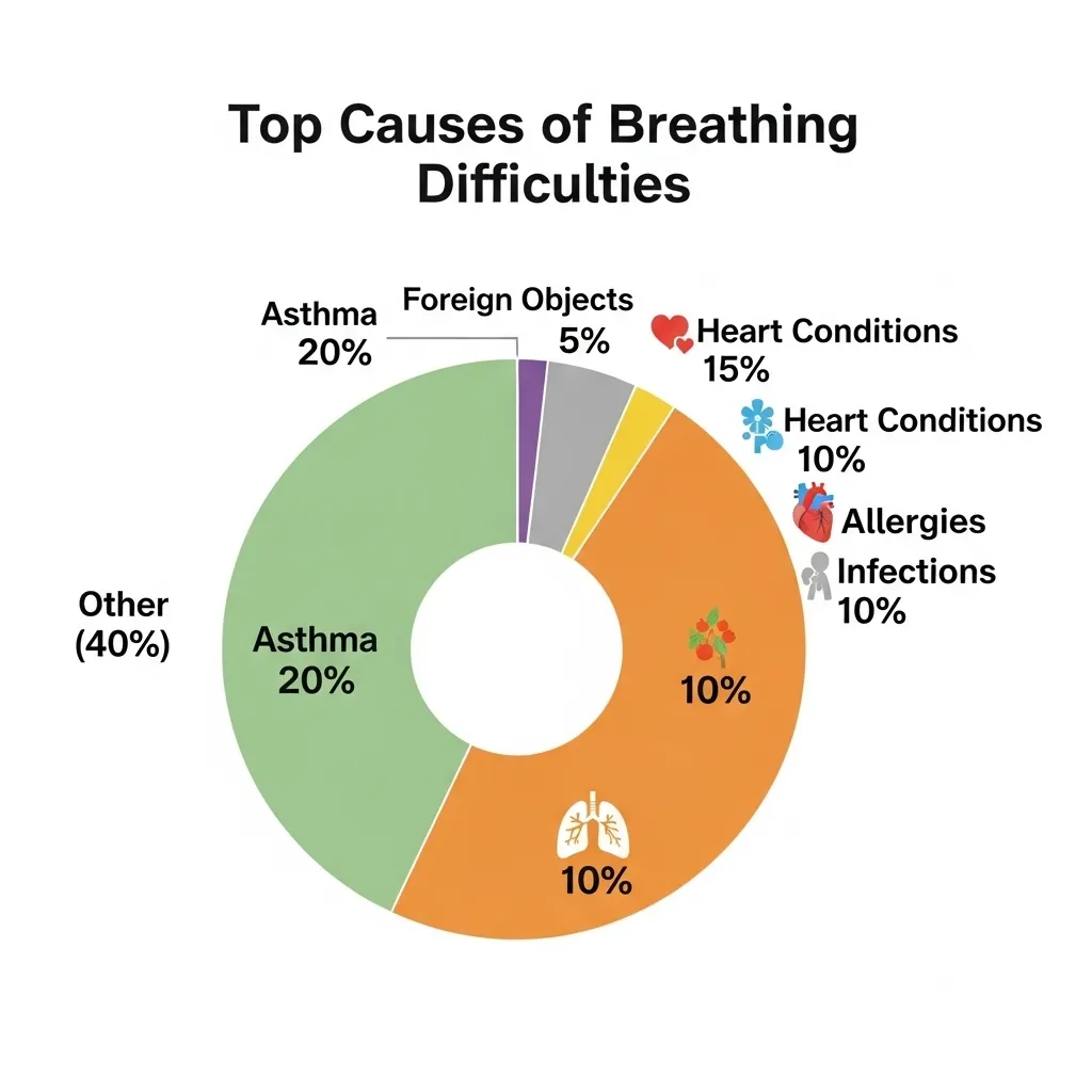 Cat Breathing Fast 2 Key takeaways infographic: cat breathing fast causes and red flags