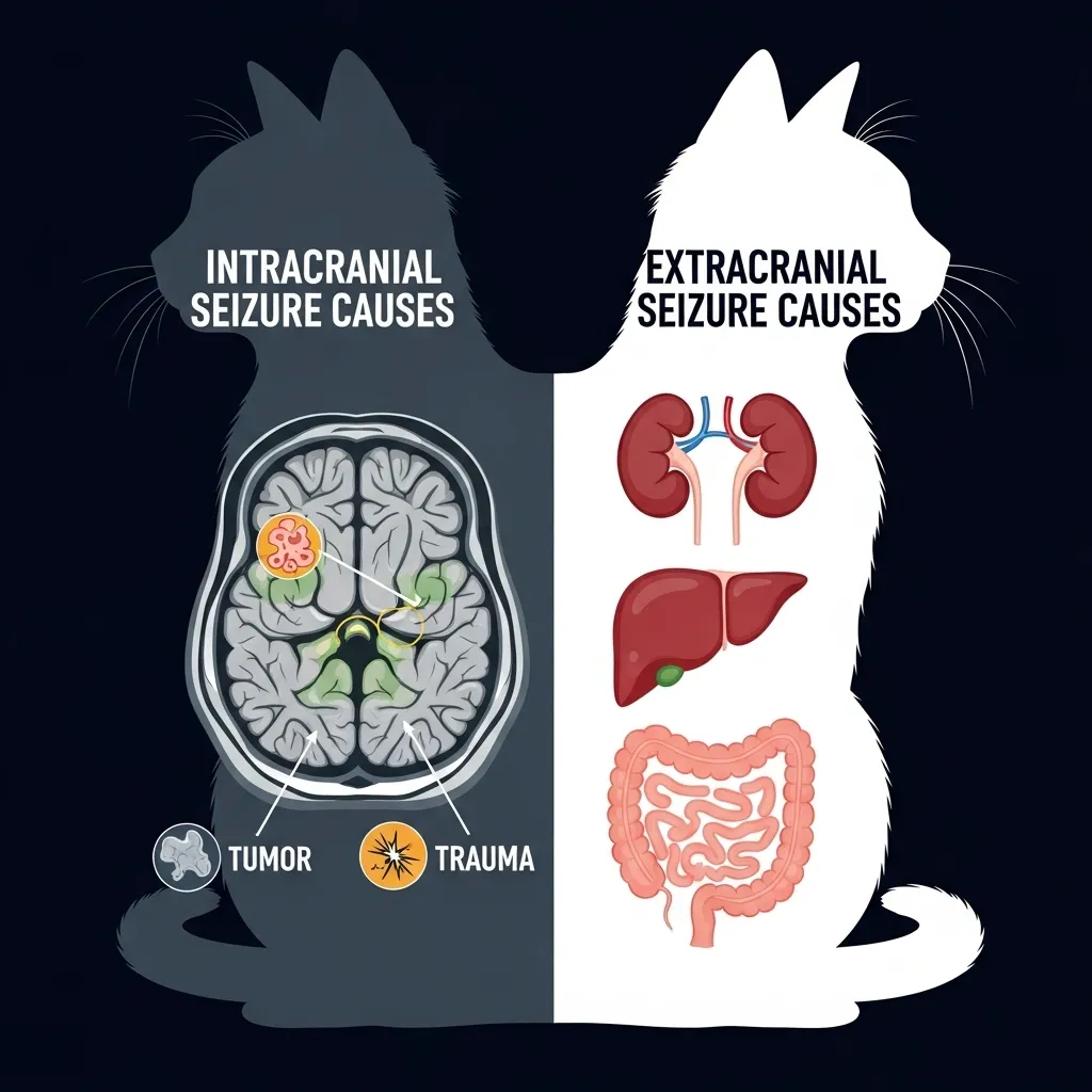 Intracranial vs extracranial cat seizures causes diagram