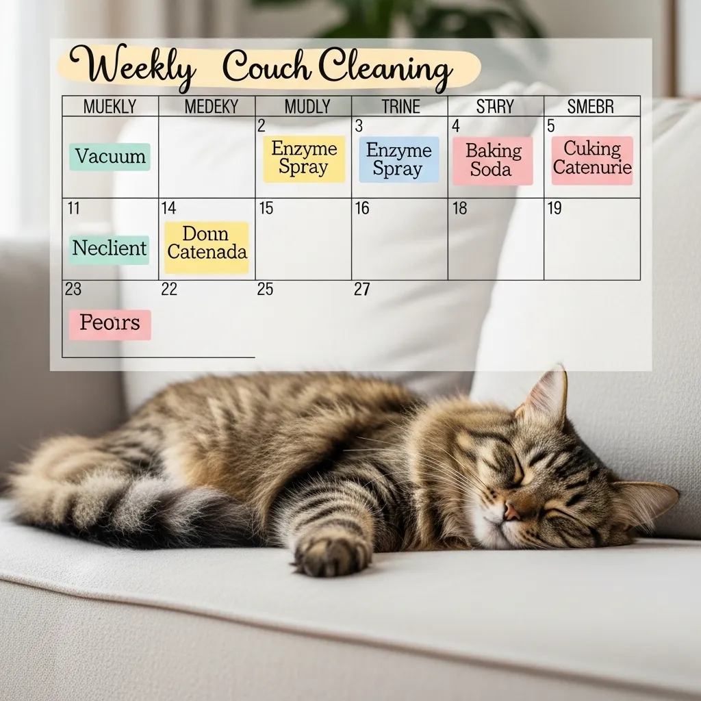 "Maintain fresh-smelling couch weekly cleaning routine"