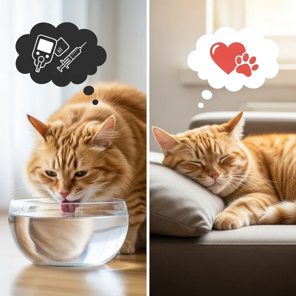 Signs of diabetes in cats - increased thirst in cats symptoms