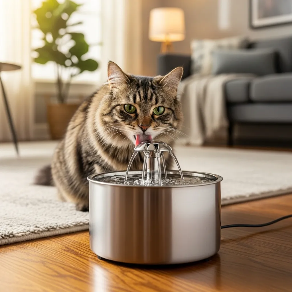 Cat water fountain benefits - why cats drink from faucet