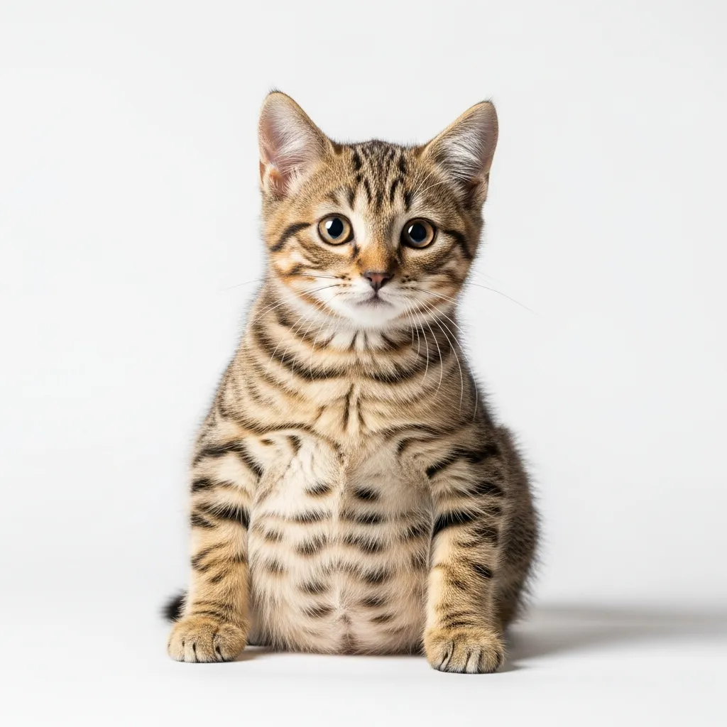 Kitten showing symptoms of worms in cats – bloated belly from intestinal parasites