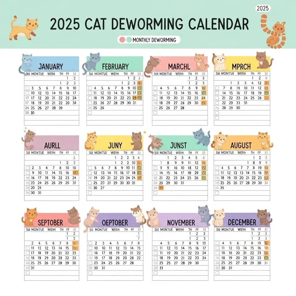 Deworming schedule for cats – 2025 yearly prevention calendar