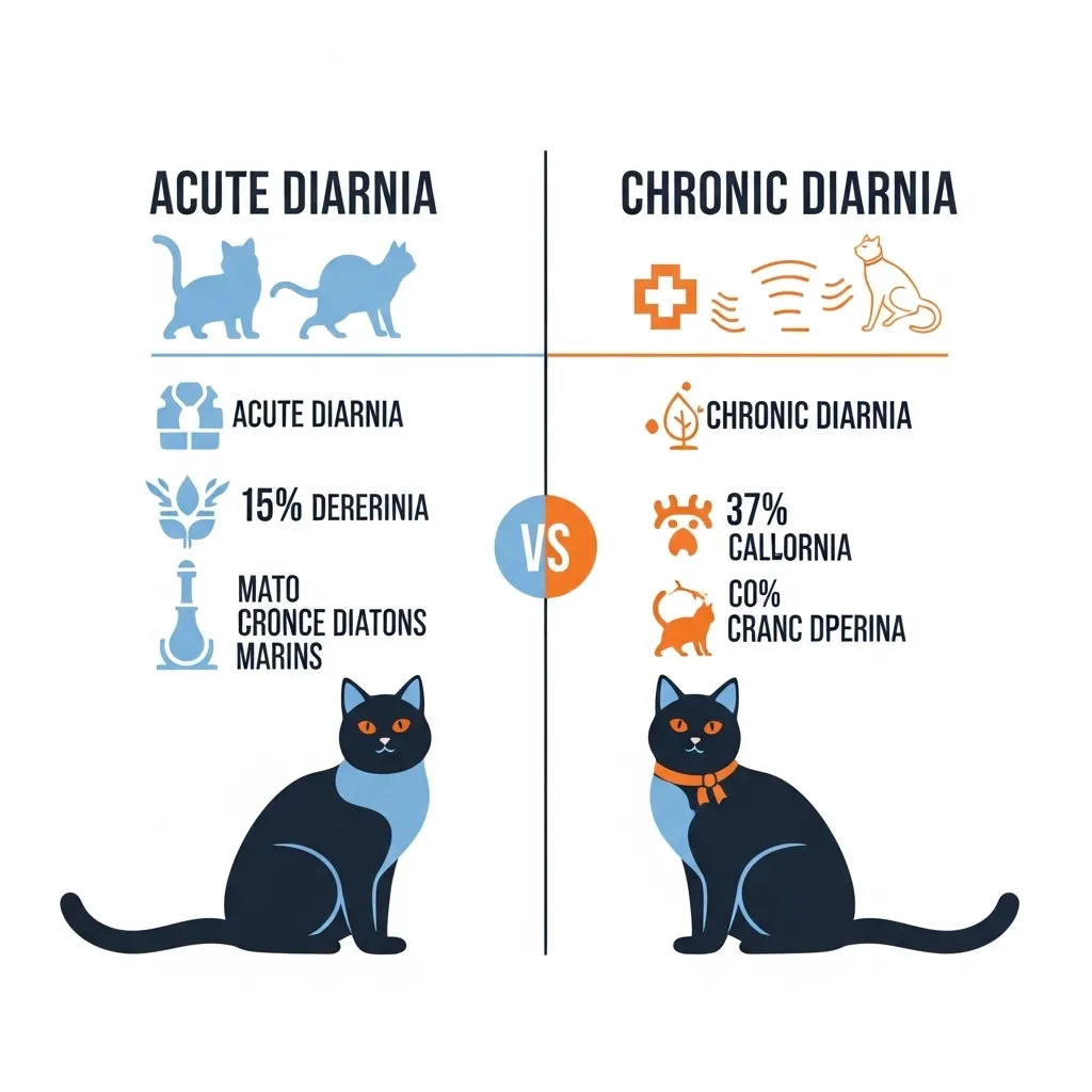 Acute vs chronic diarrhea in cats infographic