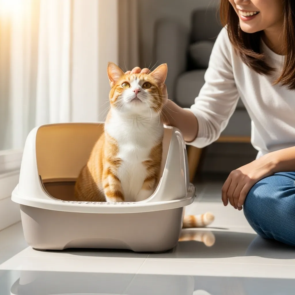 Healthy cat recovered from diarrhea with perfect stool