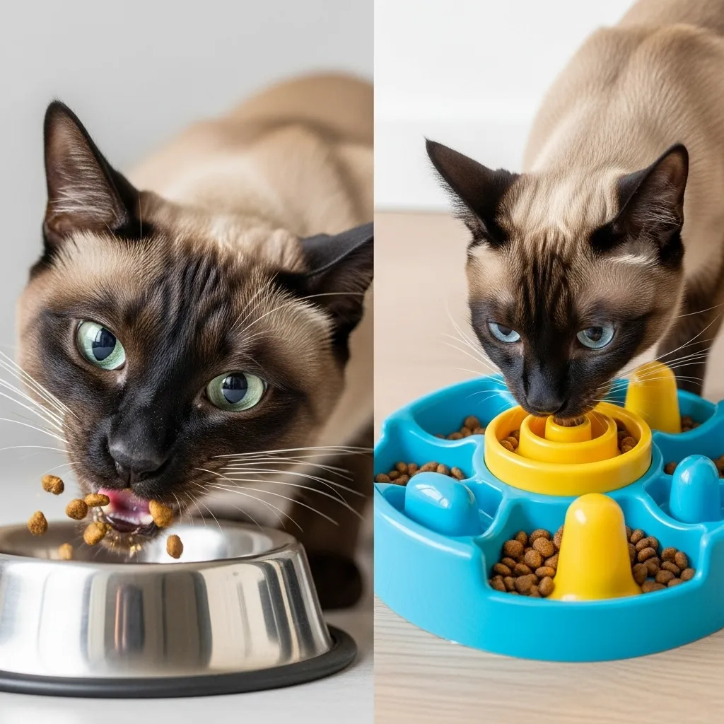 Slow feeder for cats prevents eating too fast and vomiting