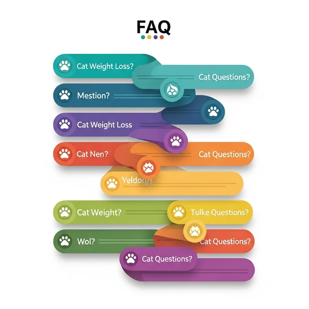 Cat weight loss FAQ questions and answers graphic