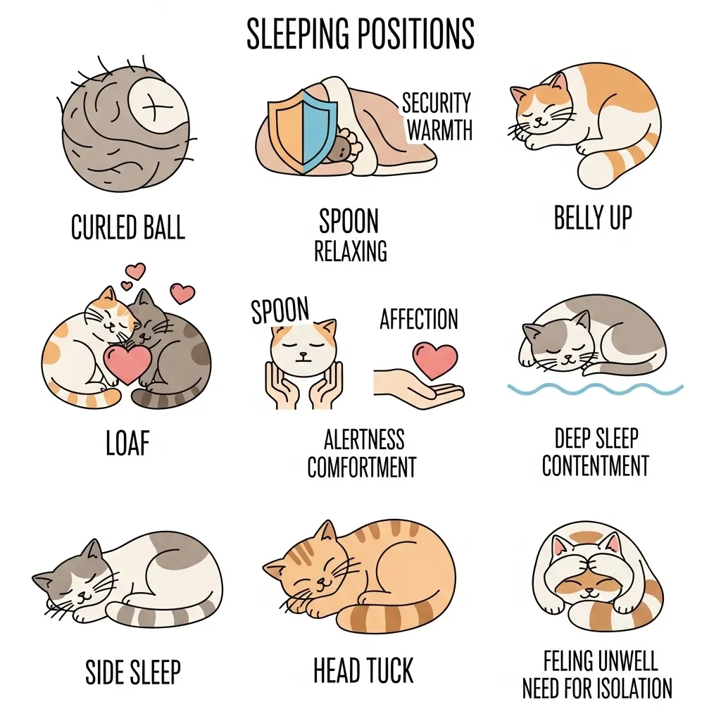 Cat sleeping positions meaning - why cats sleep close to humans infographic
