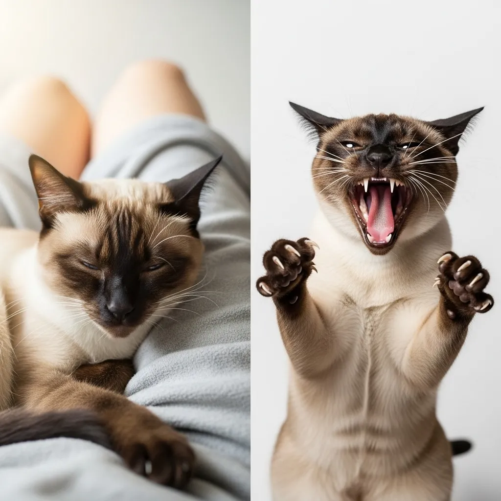 sudden cat aggression before and after cuddly to claws out