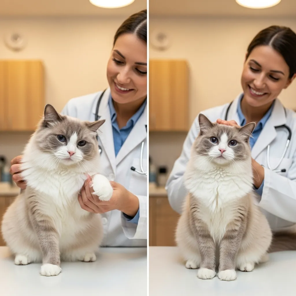cat aggression due to pain Ragdoll case study vet exam