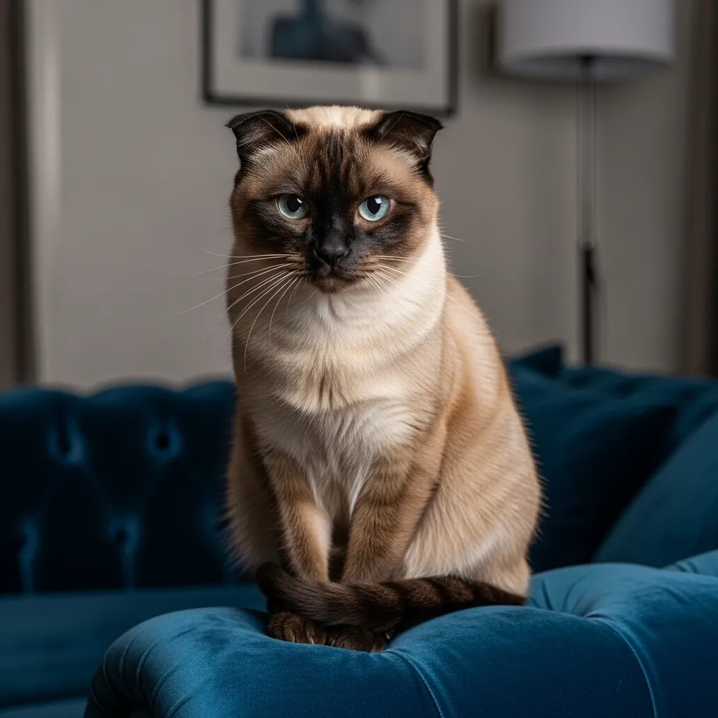 Siamese cat showing body language signs of aggression, indicating overstimulation or stress that may lead to biting.