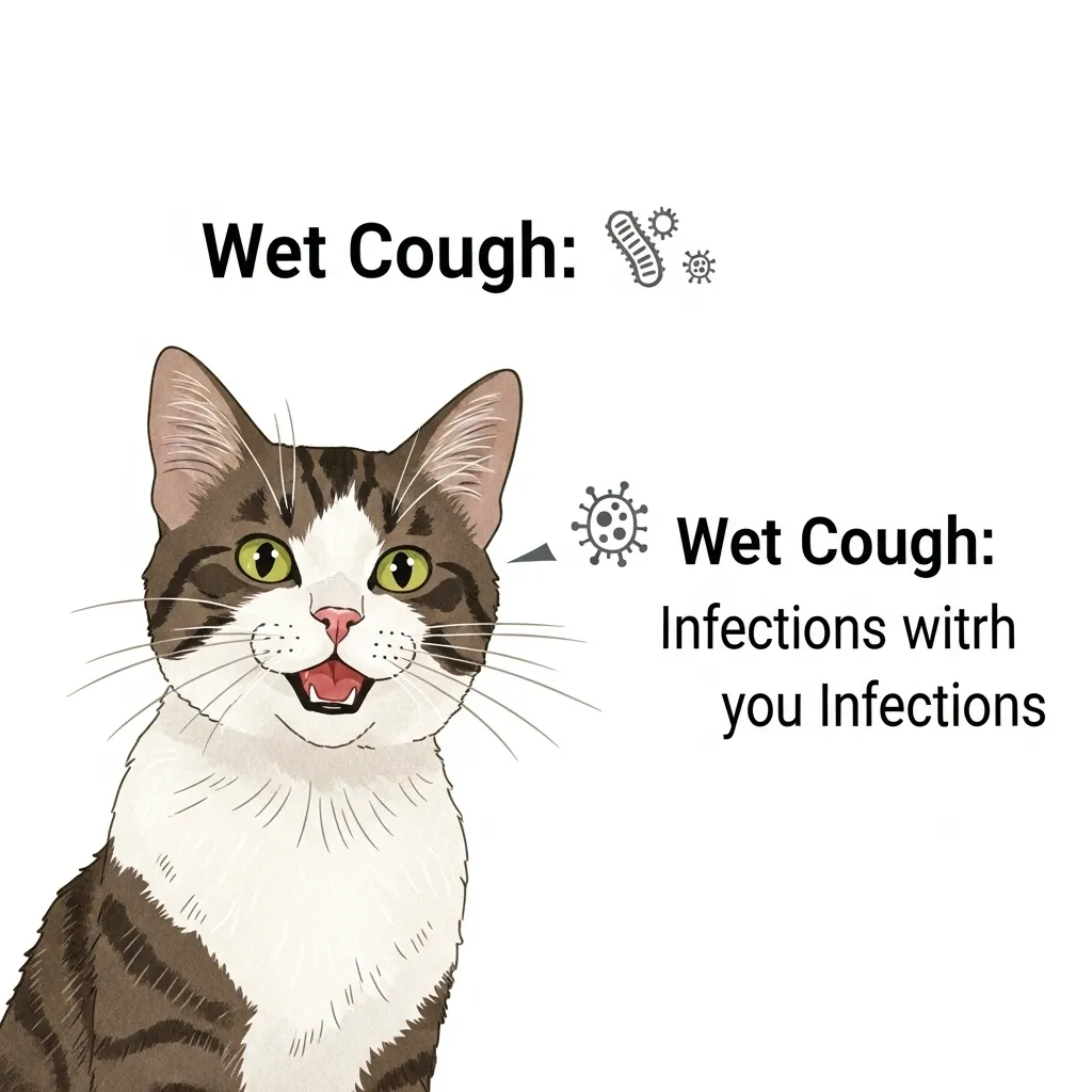  Infographic of cat cough types and their causes.