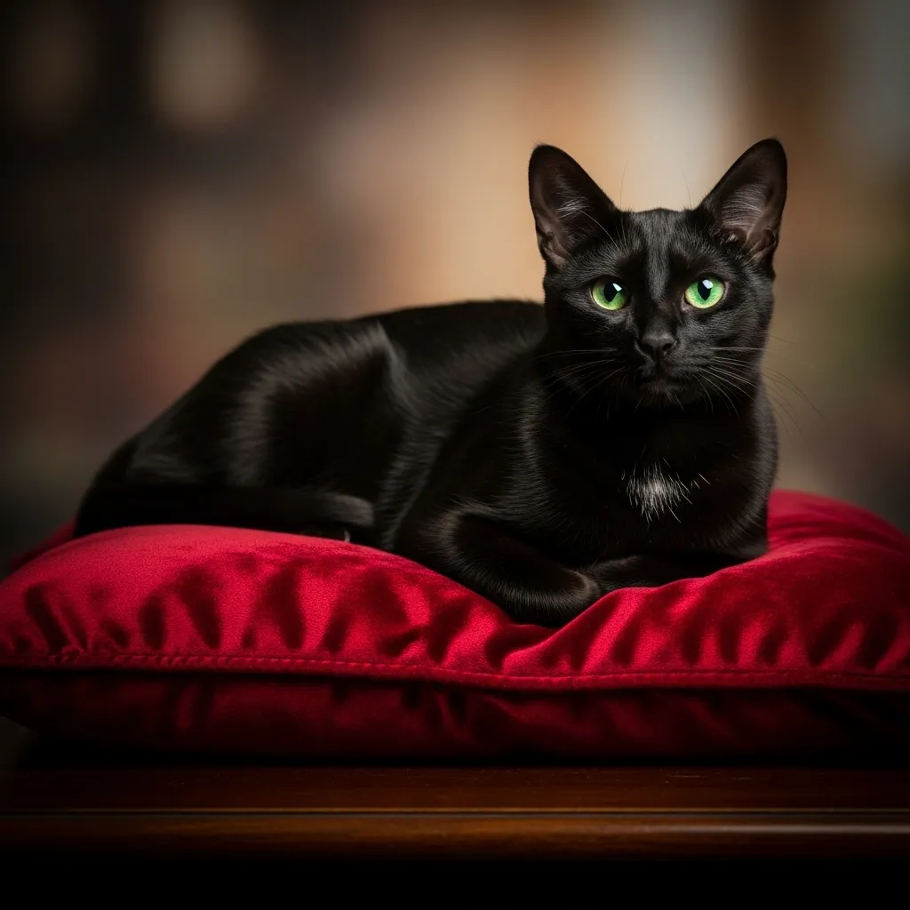 Ultimate Guide to Common Cat Colors 5 Black cat with green eyes, symbolizing mystique and elegance.