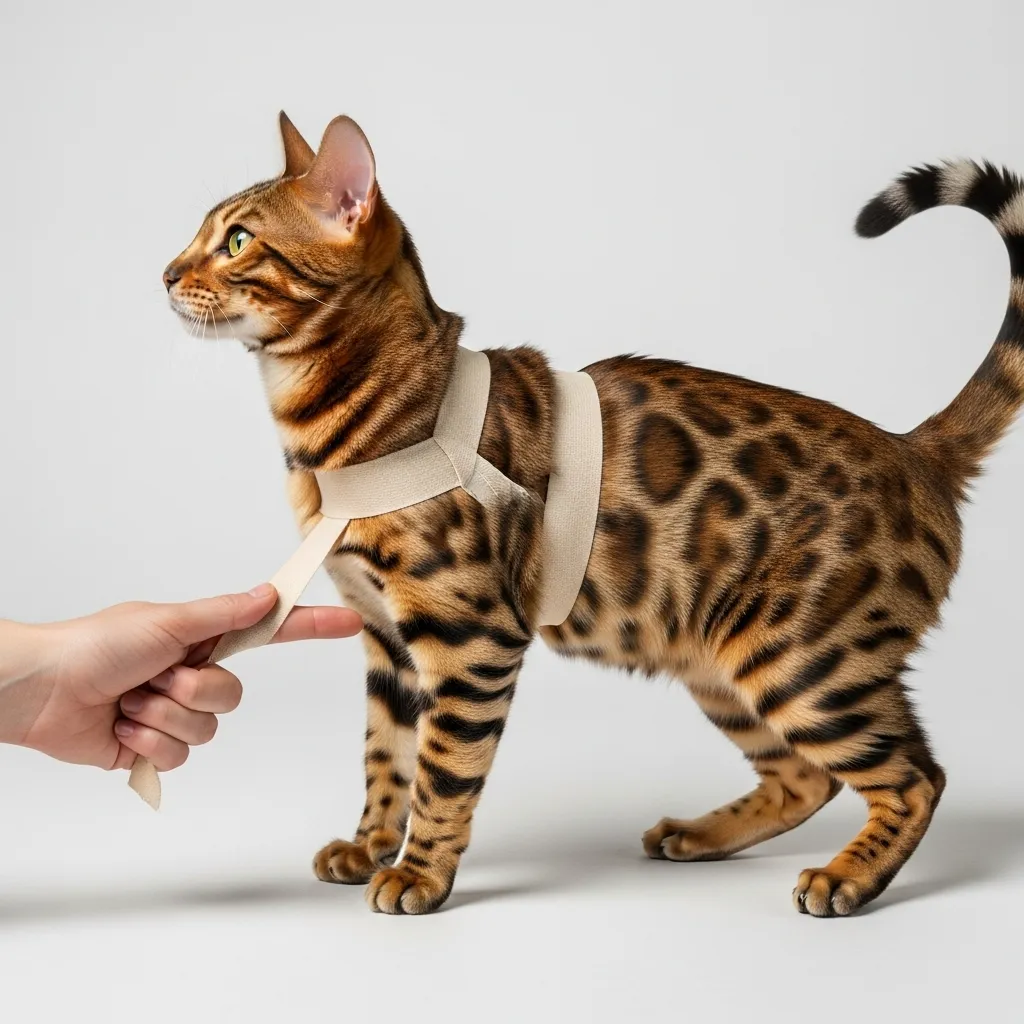 Measuring cat chest girth behind front legs with proper slack
