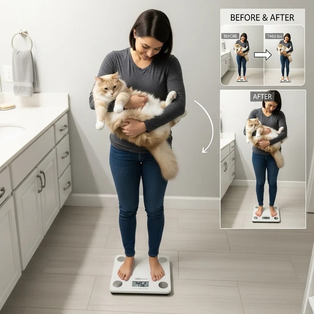 How to weigh a cat at home using a regular scale