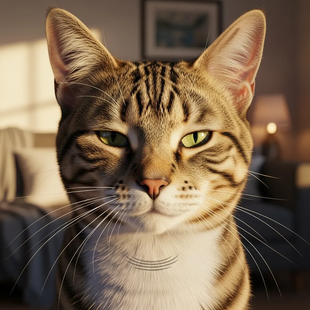 Cat giving a slow blink while purring – a sign of trust and affection