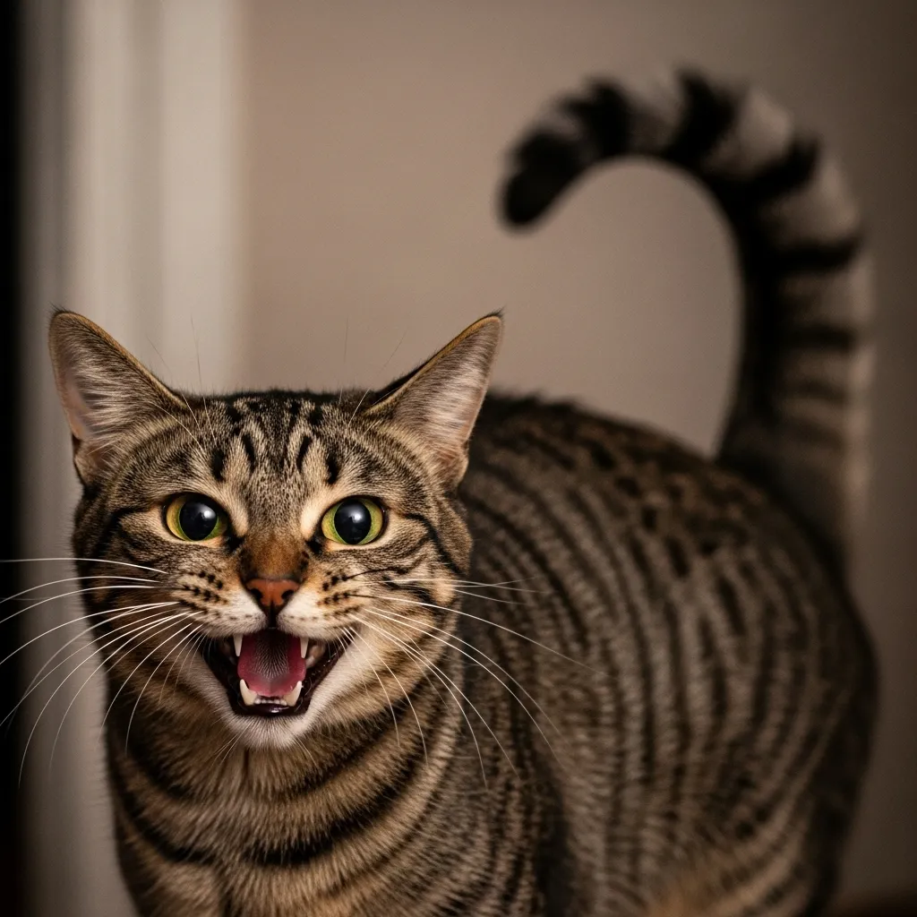 Cat twitching and licking during feline hyperesthesia syndrome episode