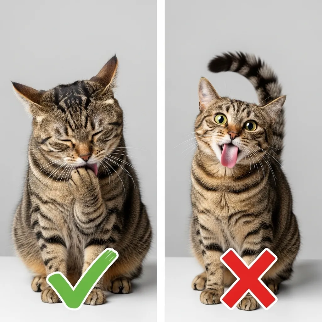Normal vs abnormal cat grooming behavior in FHS