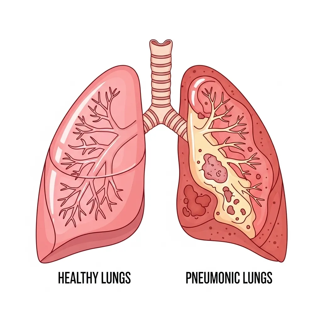 Healthy vs. pneumonic cat lungs – how pneumonia affects breathing